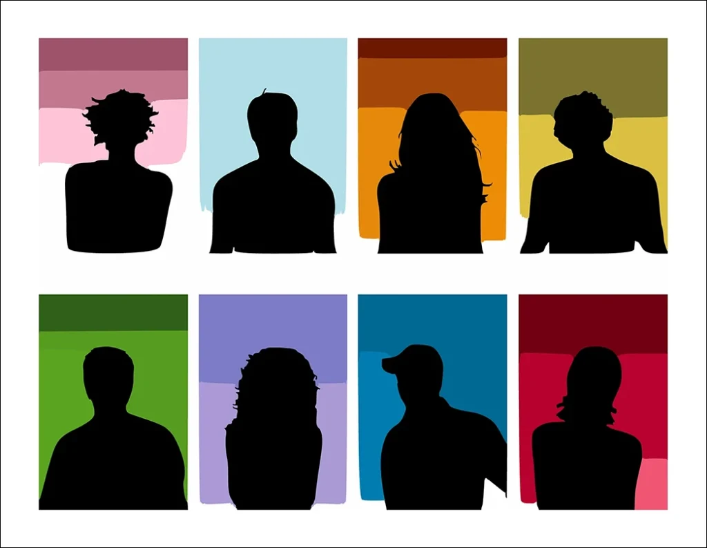 Youths silhouettes