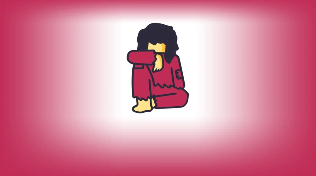 Illustration of a child with hands partially obscuring their face
