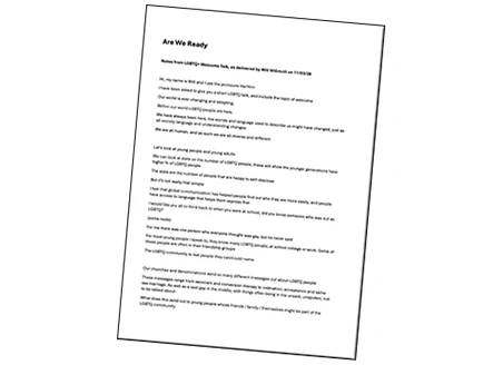 Are We Ready? - LGBTQ welcome paper