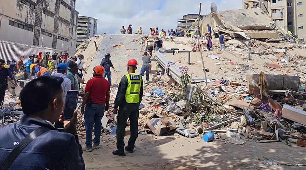 Emergency responders after the Venezuela earthquake