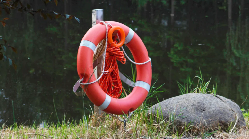 Lifebelt close to water