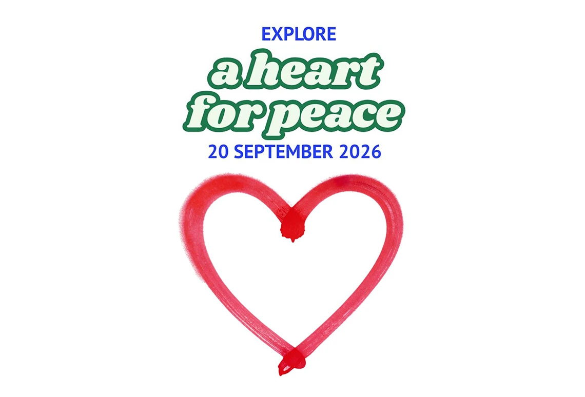 Explore a heart for peace 20 September 2026. Image shows a hand drawn heart.