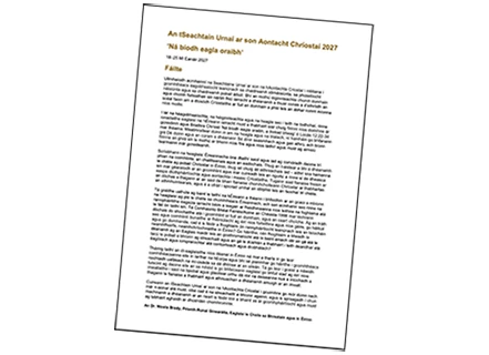 Irish accessible text-only version of the Week of Prayer for Christian Unity 2027 pamphlet