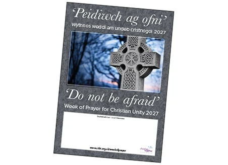 Bilingual Welsh/English poster for the Week of Prayer for Christian Unity 2027