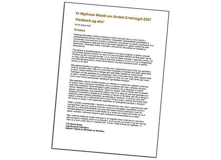 Welsh accessible text-only version of the Week of Prayer for Christian Unity 2027 pamphlet